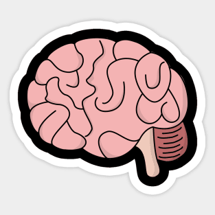 Pink Brain Cartoon Sticker